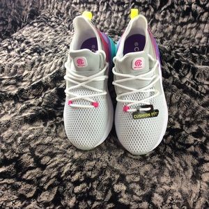 Girls cushion fit bright colored sneakers